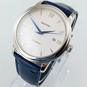 40mm blanco Dial Cristal de zafiro Fecha Movimiento automático Reloj de pulsera para hombre 2830 - Imagen 1 de 5