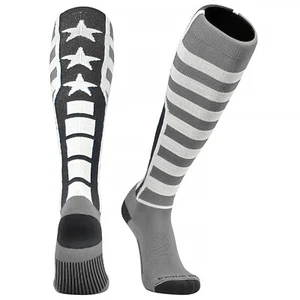 Mk Socks USA Flag Baseball, Football, Soccer Knee High Socks - Black Grey White - Picture 1 of 4