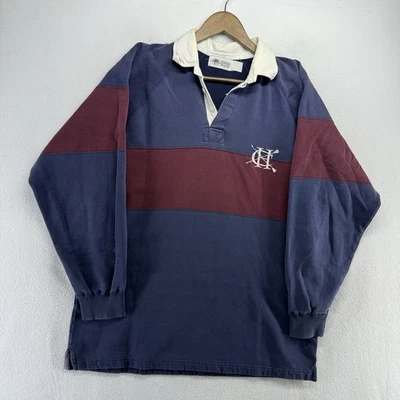 Camisa de Rugby Playa Guijarro De Colección Para Hombre Grande Azul Verde Desteñido Bloque de Color Años 90 Foto 1 de 4