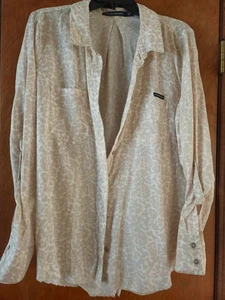 Calvin Klein donna taglia XL 100% lyocel maniche lunghe top con bottoni - Foto 1 di 15