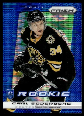 2013-14 Panini Prizm Prizms Blue PULSAR ROOKIE Carl Soderberg Boston Bruins #206 - Image 1 of 2