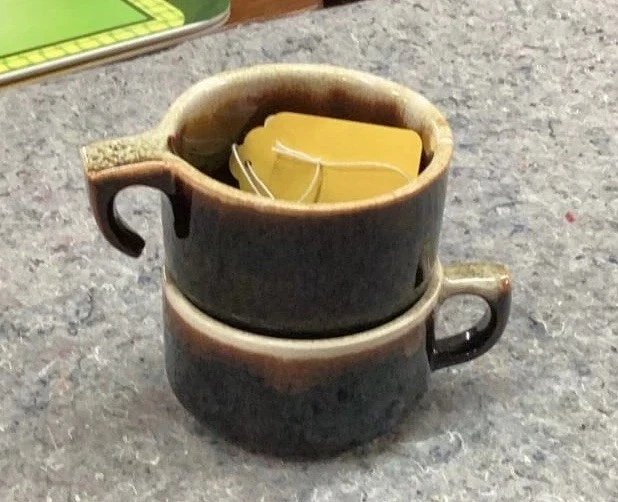 Juego de 10 tazas de té café de gres esmalte por goteo marrón Pfaltzgraff Foto 1 de 1