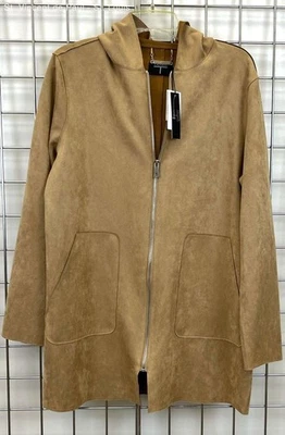 Chaqueta TAHARI Imitación Cuero Caramelo - Abrigo/Chaqueta Con Capucha Para Mujer Talla L Nueva Con Etiquetas Foto 1 de 4