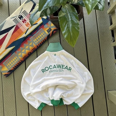 Chaqueta Rocawear Para Hombre XL Blanca Cremallera Completa Pista Rayas Rap Hip Hop Y2K Foto 1 de 4