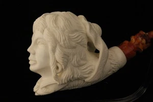 DAMA con SOMBRERO Tubo de Espuma de Mar por I BAGLAN 1656 con FUNDA - Imagen 1 de 1