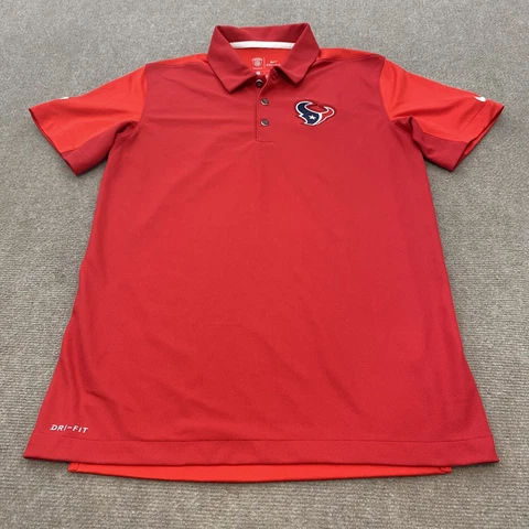 Houston Texans Polo Shirt Mens Small Red Nike On Field Logo Short Sleeve NFL Cover