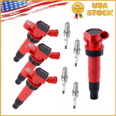 Juego de 4 bobinas de encendido y bujías de iridio para Kia Forte 2010-2013 2,0 L 2,4 L UF611 Foto 1 de 4