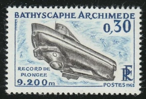 France 1963 MNH Mi 1421 Sc 1052 Bathyscaph “Archimede" , submarine ** - Picture 1 of 1