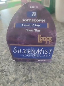 L'eggs Silken Mist Control Top Pantyhose Soft Brown Sheer Toe Size B - Picture 1 of 1