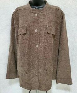 JM Collection Womens Jacket Coat Size 18W Brown Tan - Picture 1 of 12