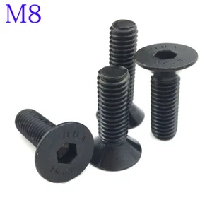 M8 8mm DIN7991 Black 10.9 Class Alloy Steel Hex Socket Countersunk Head Screw - Picture 1 of 5