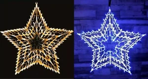 100 LED Stern Fenster Lichterkette Weihnachten Silhouette Lichter warmweiß & blau - Bild 1 von 7