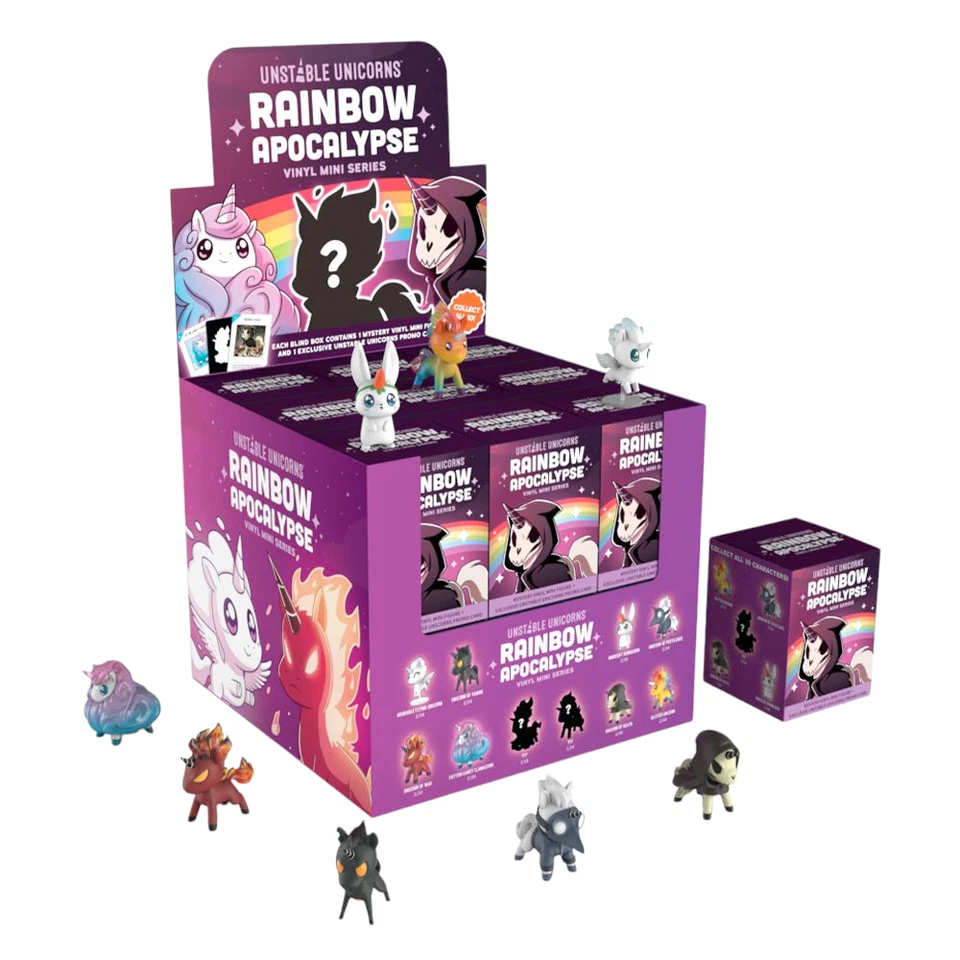 Mini series de vinilo de unicornios inestables Rainbow Apocalypse figuras y tarjetas promocionales Foto 1 de 1