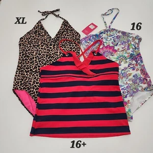 Set Of 3 Girls Size 16, 16+,XL Landsend Swimsuits & tops - Picture 1 of 13