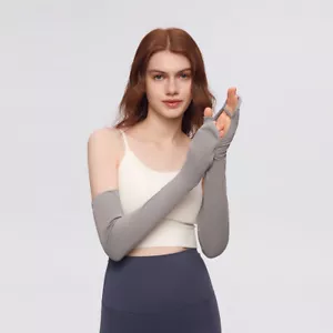 OH! Long Sleeve Gloves Sun UV Protection UPF 50+ Cooling Arm Warmer *Mocha Gray* - Picture 1 of 6