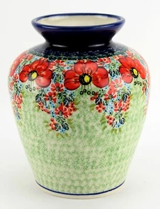 Polnische Keramik Markt Blumenvase von Zaklady Boleslawiec - 7 3/4" hoch - Bild 1 von 3