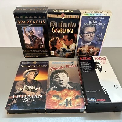 Classic Movie Hits VHS Lot! Casablanca Spartacus To Kill A Mockingbird Scar Face - Image 1 of 4