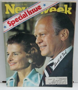 SIGNED PRESIDENT GERALD R FORD 1974 NEWSWEEK MAGAZINE JSA COA AUTO REPUBLICAN - Picture 1 of 4