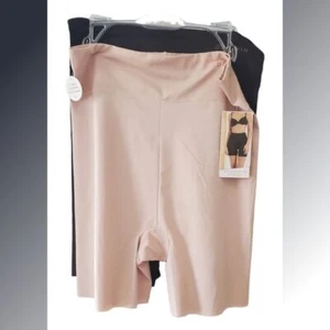 Danskin Intimates Shaping Slip Shorts Set di 2 Nude/Nere Taglia XL Nuovi con Etichette - Foto 1 di 3