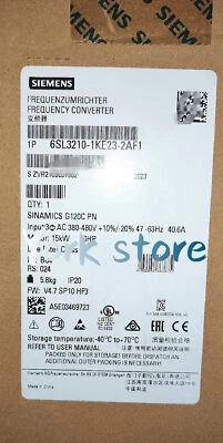 1 PIEZA NUEVO INVERSOR SIEMENS 6SL3210-1KE23-2AF1 6SL3 210-1KE23-2AF1 Foto 1 de 4
