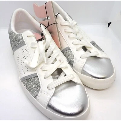 Zapatilla deportiva Sam & Libby cómoda para mujer talla 8,5 plateada y blanca nueva con etiquetas Foto 1 de 4