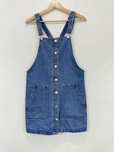 Jay Jays Denim Mini Dungaree Dress Women 10 Blue Adjustable Straps Cotton - Picture 1 of 8