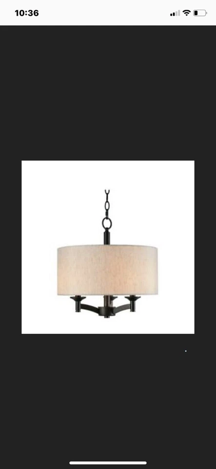 Colgante Kenroy Home Rutherford 3 luces con tono topo bronce nuevo en caja venta al por menor $200 Foto 1 de 4