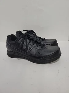 NEW BALANCE 577 BLACK LEATHER ATHLETIC WALKING LADIES 9(2E) SHOES - Picture 1 of 5