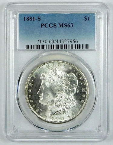 1881-S Morgan Silver Dollar - PCGS MS 63 Cover