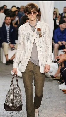 john varvatos collection linen cardigan. L. $895 - Image 1 of 4
