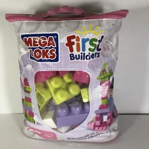  Mega Bloks First Builders 60 pc Piece Blocks Girl Colors Pastel Age 1 - 5 - Picture 1 of 11