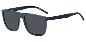 Hugo Boss Men's Translucent Blue Flat-Top Square Sunglasses - HG1304S-0PJP-IR - Picture 1 of 3