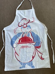 Ricetta vintage californiana salsa barbecue cotone grembiule rosso bianco blu anni '50 - Foto 1 di 6