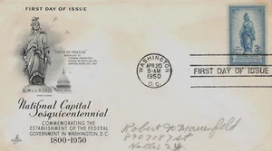 CUBIERTA DEL PRIMER DÍA DE EE. UU., CAPITAL NACIONAL ANNI Scott # 989 (inventario # Z763) - Imagen 1 de 2