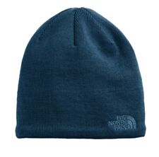 The North Face Jim Beanie Shady Blue Heather Knit, Embroidered Logo Hat, OS
