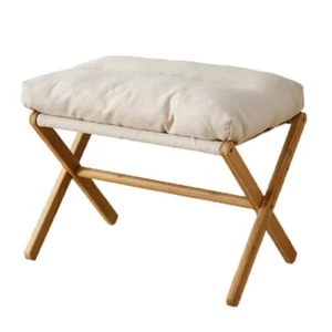 Bamboo Foldable Footstool Soft Foot Rest Shoe Furniture Ottomans Footstools - Picture 1 of 8