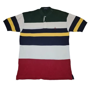 Camisa polo a rayas sin cuello Nautica para hombre multicolor talla grande - Imagen 1 de 7