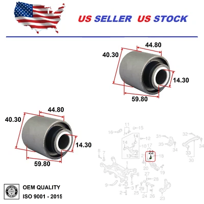 Rear Lower Control Arm Bushing For Suzuki GRAND VITARA 2006-2013 4612265J00 SET - Image 1 of 4