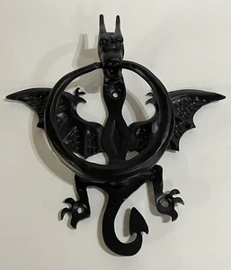 Wild West Hardware Dragon Door Knocker  Spread Wings and Horns 10"x10"x2.5" Iron - Picture 1 of 5