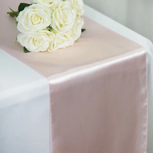 Blush SATIN 12x108" Table RUNNER Wedding Party Catering Dinner Decorations SALE - Picture 1 of 5