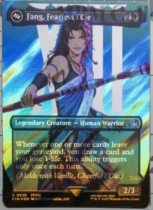 MTG Magic Final Fantasy Fang, Fearless l'Cie BORDERLESS Surge Foil - Picture 1 of 2