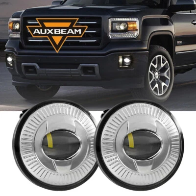 Pair AUXBEAM LED Fog Lights Assembly For Chevrolet Avalanche GMC Yukon 2007-2014 - Image 1 of 4