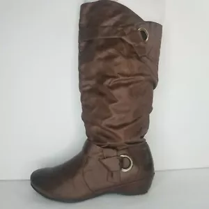 Vintage Yuu Slouch Ridding Calf Boots. Faux Leather Ladies Size 10M - Bild 1 von 12