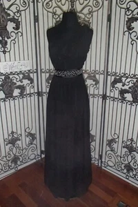 278 BILL LEVKOFF 163 BLACK BEADED  SZ 8 $253   BRIDESMAID PARTY PROM GOWN DRESS - Picture 1 of 7