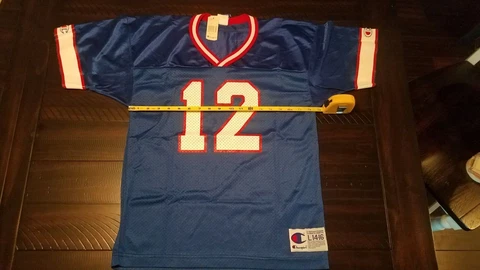 VINTAGE CHAMPION JIM KELLY Buffalo Bills BLUE JERSEY Youth L 14-16 NWT Cover
