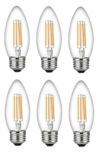 Bioluz LED 60 Watt Candelabra Bulbs Medium Base, Candelabra Bulbs, Dimmable F... - Picture 1 of 5