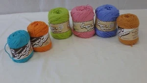 Lot of 6 Original Lily Sugar & Cream Solids 100% Cotton Yarn! 4-ply - Picture 1 of 5