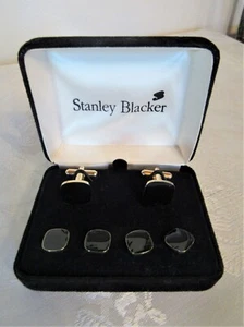 Juego de Vestido De Colección Stanley Blacker Tono Negro y Dorado Para Hombre Eslabones y Botones - Imagen 1 de 7
