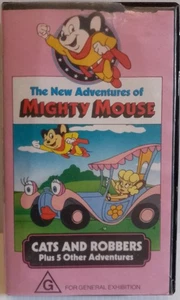 NEW ADVENTURES OF MIGHTY MOUSE VHS Cats and Robbers PAL Video Castle 1990 - Picture 1 of 5