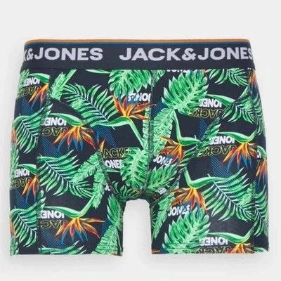 Jack & Jones Men’s Underwear Trunks 5Pack Medium Tropical Print & Solid Stretch  - Image 1 of 4